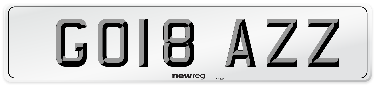 GO18 AZZ Number Plate from New Reg